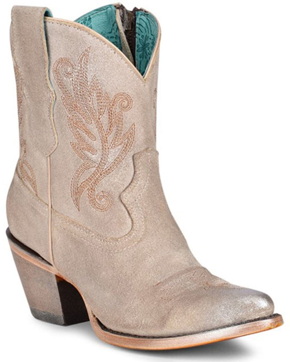 Corral Women's Embroidered Western Pointed Toe Fashion Booties Tan Size US 7